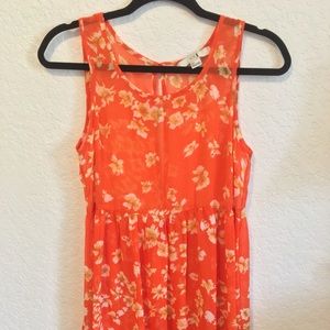 Sheer Orange Flower Dress